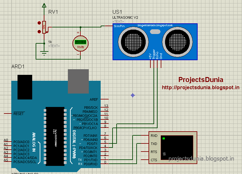 Arduino Distance Measurement Using Ultrasonic Sensor | PROJECTSDUNIA
