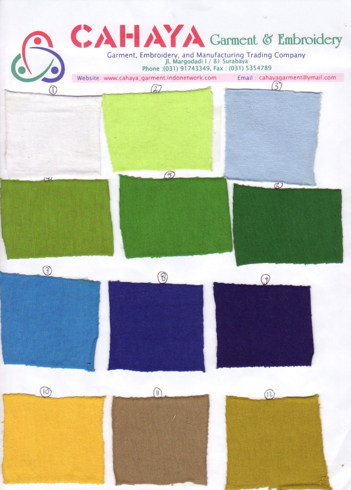 Cahaya Garment & Embroidery Katalog