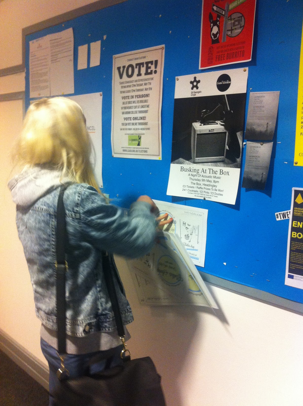 Clothes Swap Putting up our posters