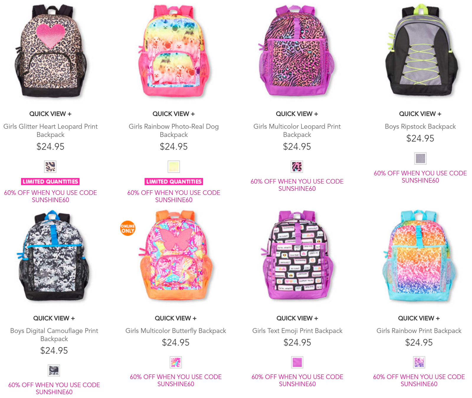 children's place emoji backpack