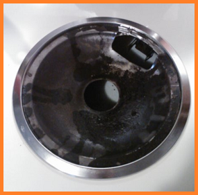 Burnt drip pan - almost no silver coating remaining