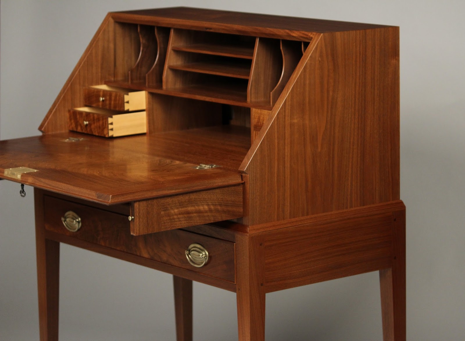 Doucette and Wolfe Fine Furniture Makers Slant Front Desk