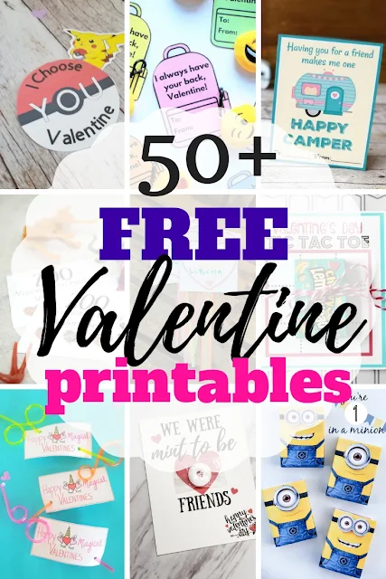Giant list of free printable valentines for kids of all ages.