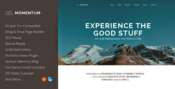 Best New Premium Drupal Theme 2015 Momentum Drupal Theme