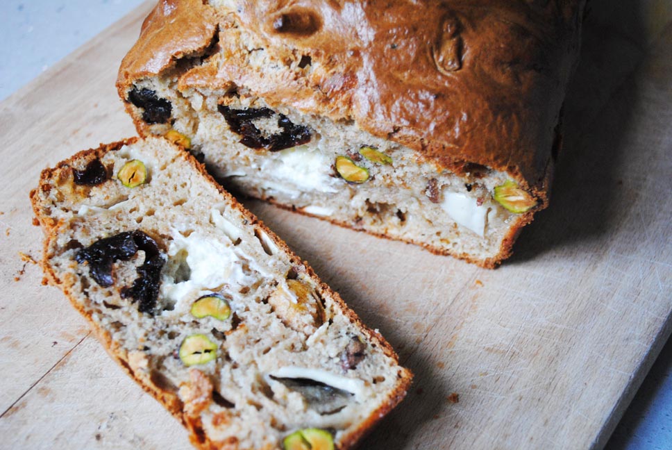 happy to make Baking Goat's Cheese, Pistachio and Prune