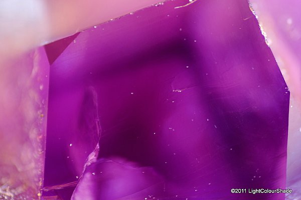 Inside an a methyst crystal