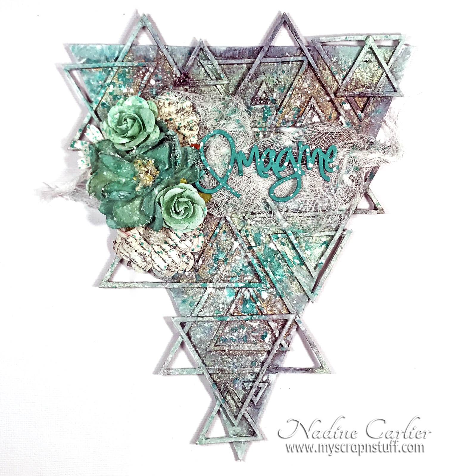 Nadine Carlier Triangle Mixed Media Canvas