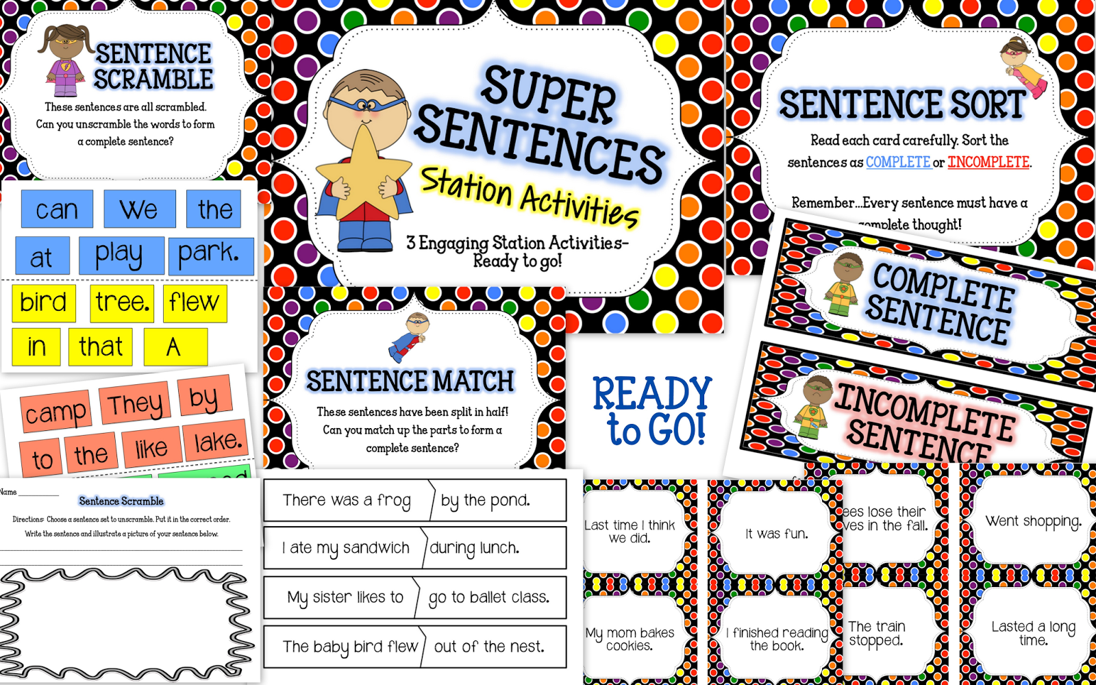 mrs-megown-s-second-grade-safari-super-sentences-complete-sentence-bundle-with-station-activities