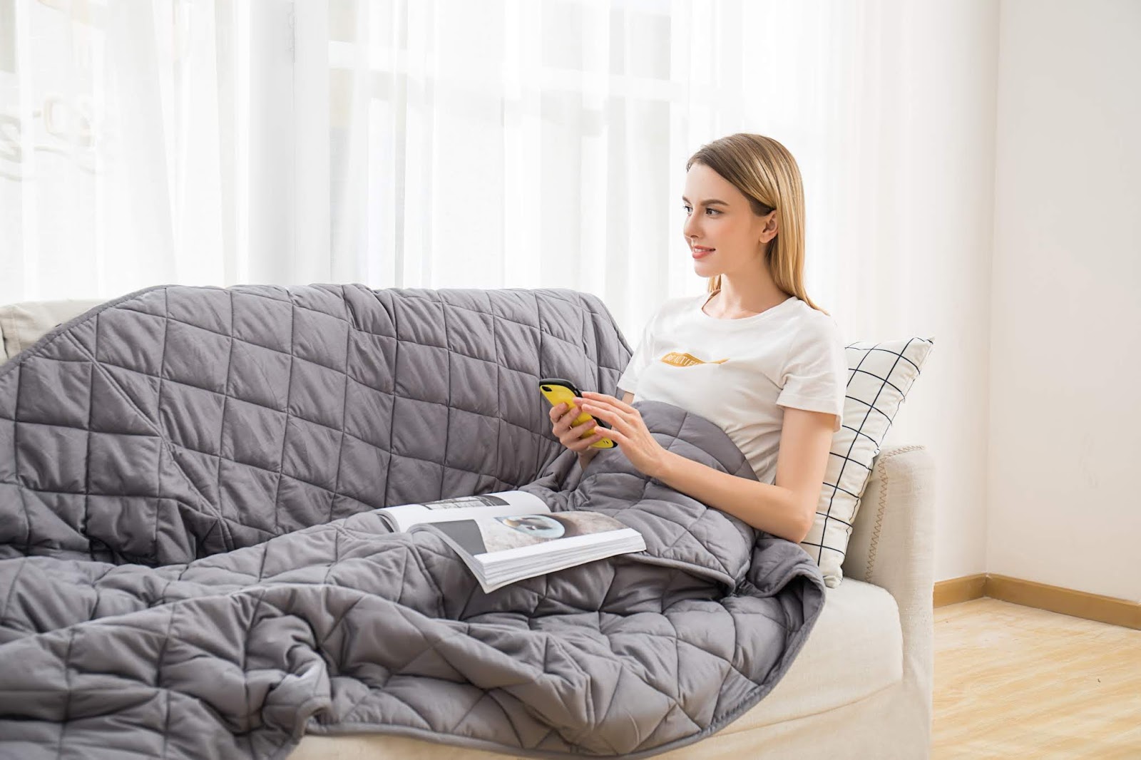 JAYMAG ANTI ANXIETY BLANKET IMPROVE SLEEP, MOOD, ANXIETY, PROMOTE RELAXATION Open Kloset By