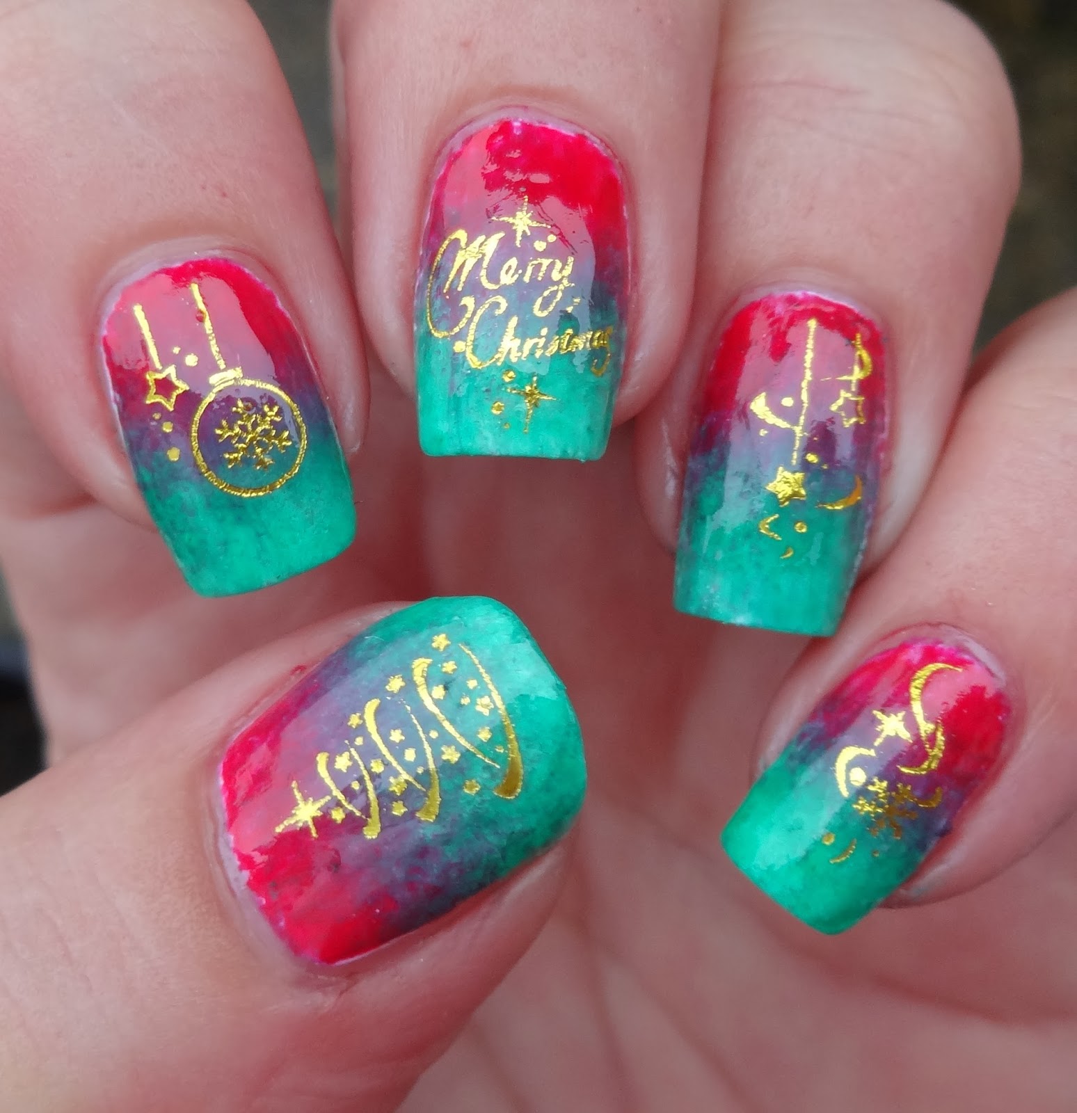 Wendy's Delights Sparkly Nails Classic Christmas Gold Water Decals