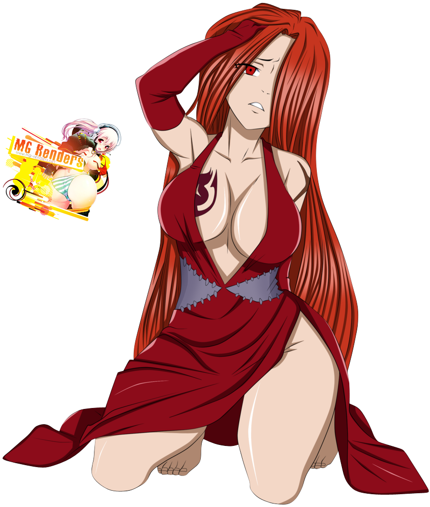 Barefoot,Fairy Tail,Flare Corona,Large Breasts,Render.