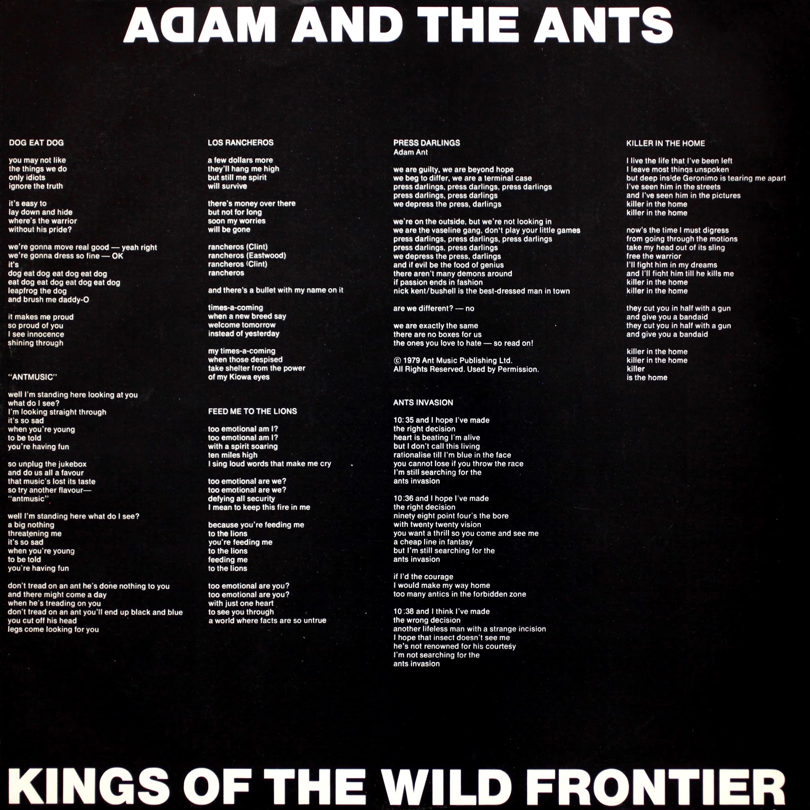 1980 Kings Of The Wild Frontier - Adam And The Ants - Rockronología