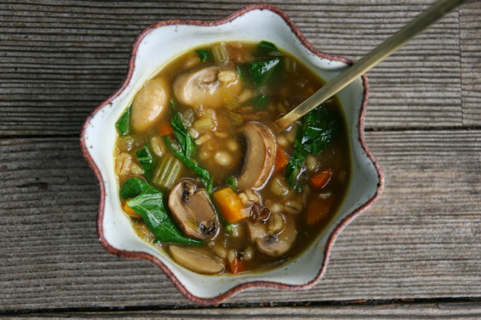 Mushroom Barley Soup Recipe | mostly foodstuffs