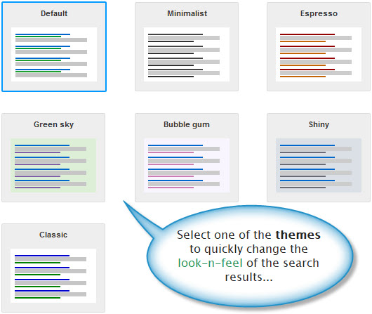 Pre-made themes for the CSE search results.