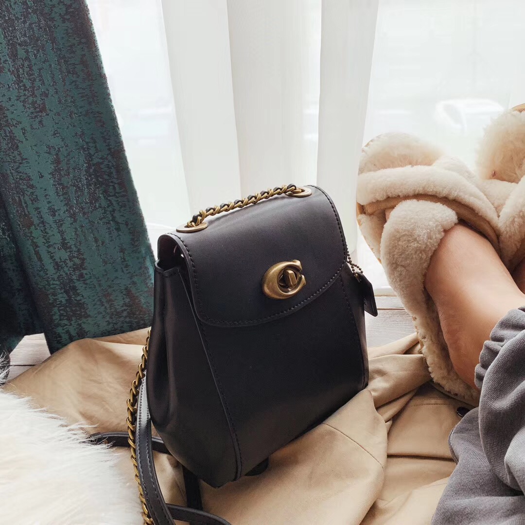 coach refined calf leather parker backpack