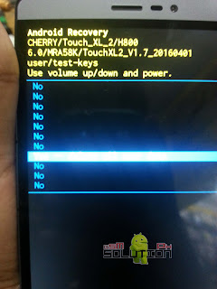 Cherry Mobile TOUCH XL 2 confirm wipe data select yes
