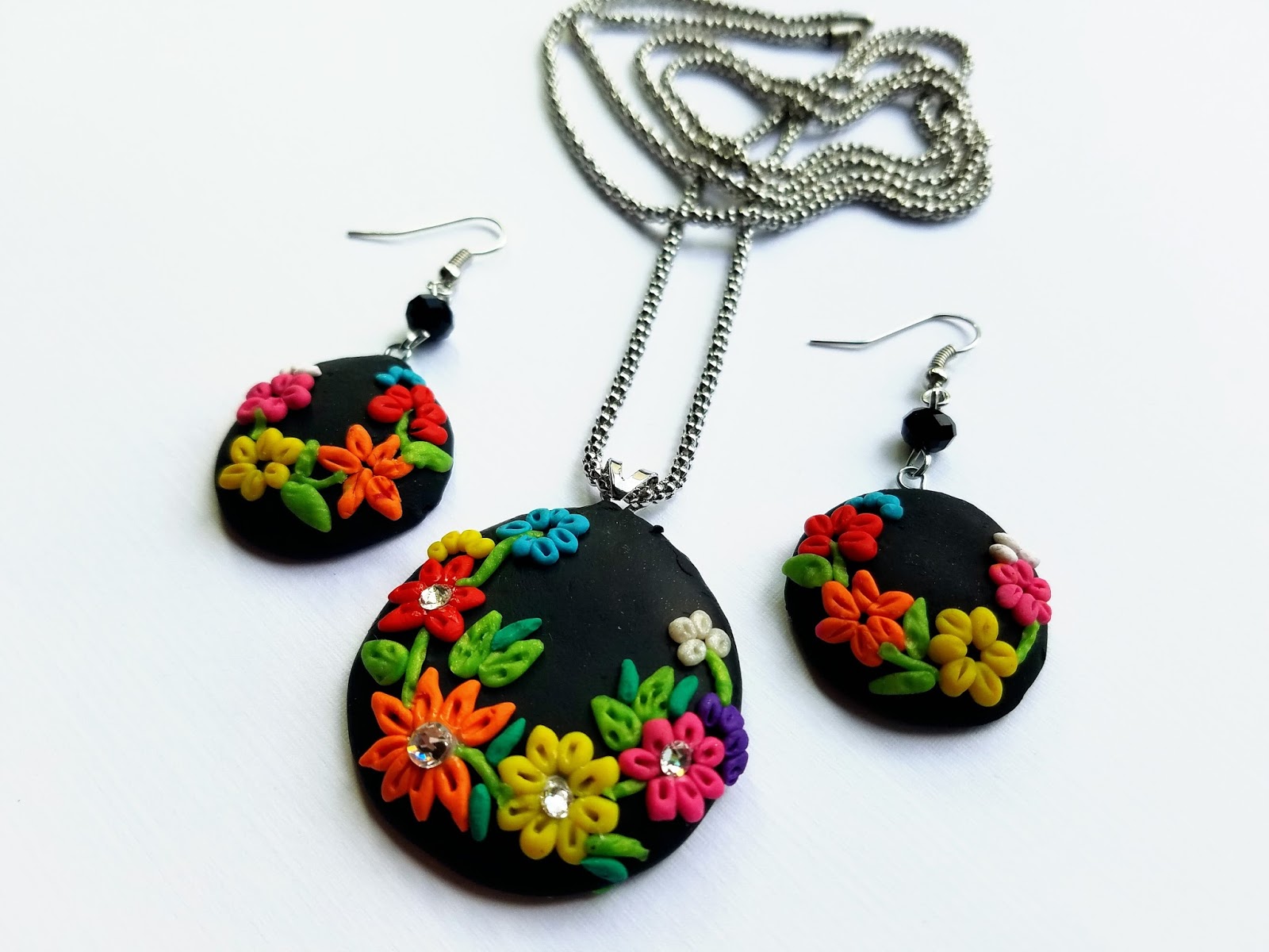 Art and Craft Work Handmade Clay Jewelry by me.
