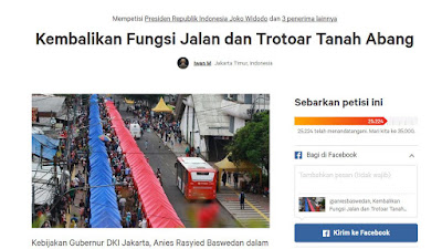 Lebih Dari 25 Ribu Netizen Teken Petisi Tolak Kebijakan PKL Tanah Abang