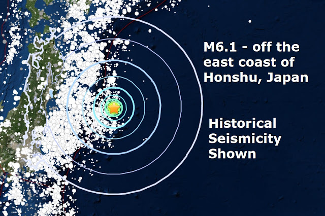 A mag 6.1 - off the east coast of Honshu, Japan & New Zealand Naamloos