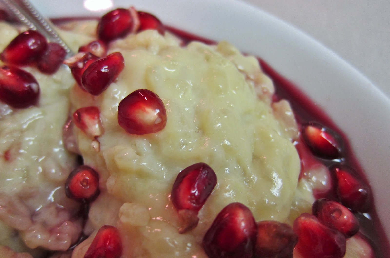 The Vegan Chronicle Rice Pudding with Pomegranate Syrup