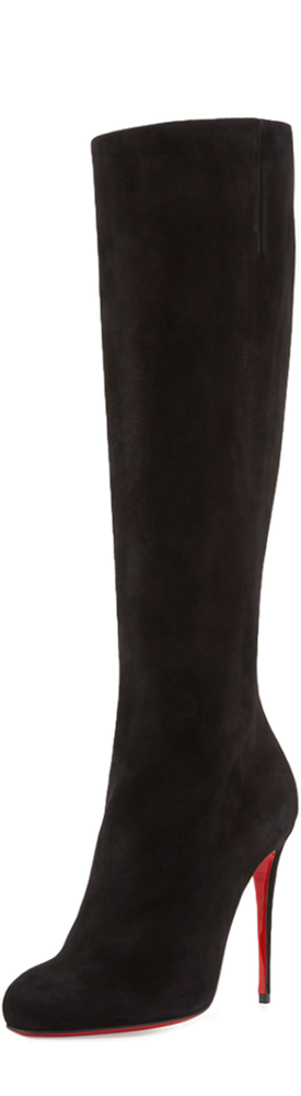 Christian Louboutin Fifi Botta Suede Red Sole Knee Boot, Black