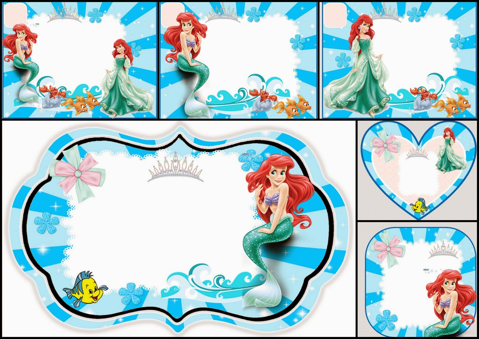 The Little Mermaid Free Printable Invitations Cards Or Photo Frames 