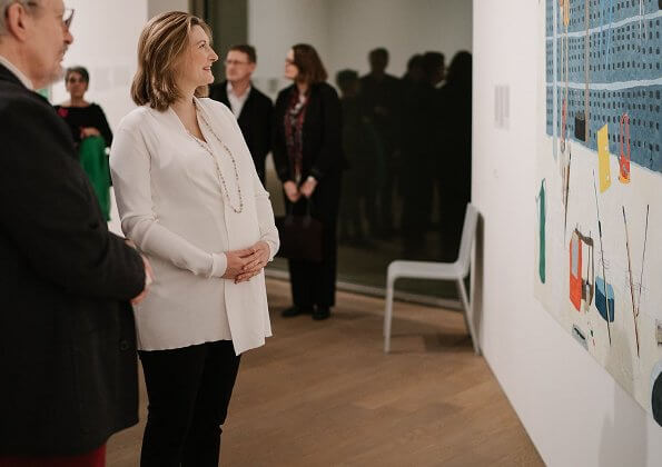 pregnant Princess Stephanie attended the opening of the exhibition D’apres nature of the artist Jean-Marie Biwer