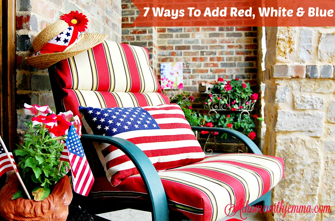 Red, white, blue decor for Memorial Day, 4th of July, Patriotic decorating