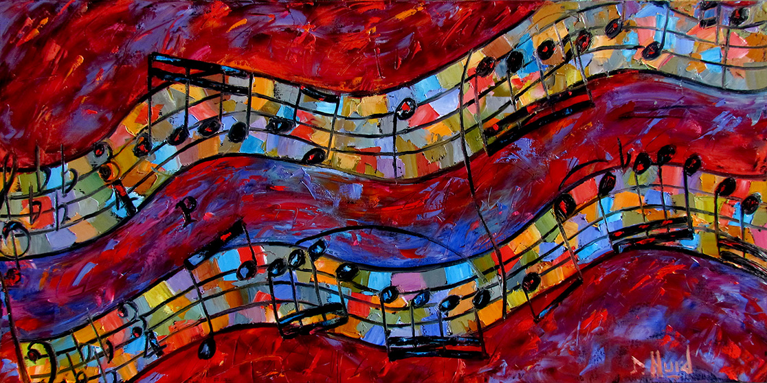 Debra Hurd Original Paintings AND Jazz Art Bach INVENTION art music