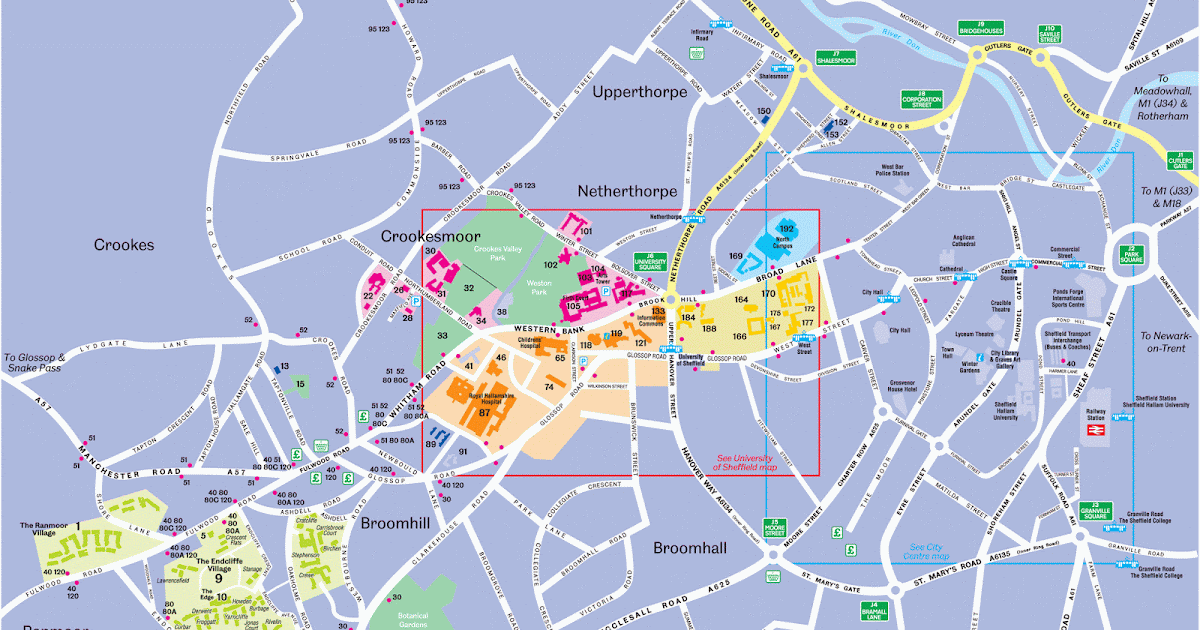 Map Of Sheffield Areas Maps Of Sheffield, England