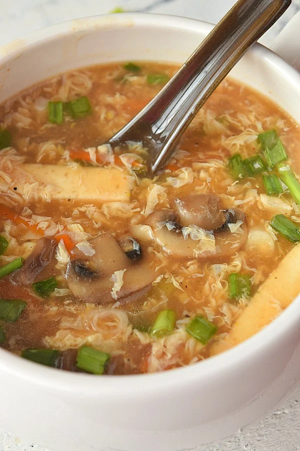 Hot and Sour Soup with tofu,eggs and mushroom