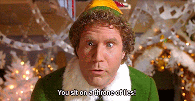 gif result for best funny christmas gif you sit on a throne of lies Elf