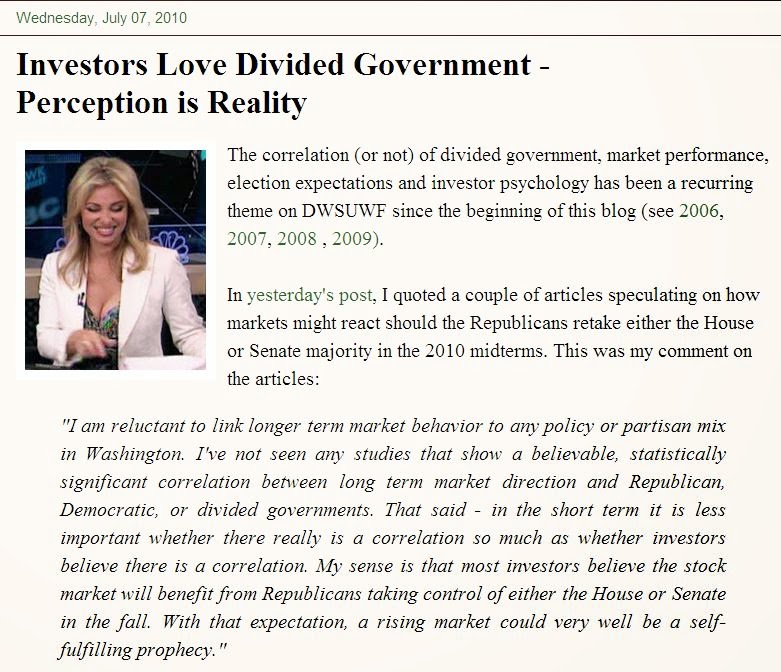 Investors Love Divided Government and Amanda Drury