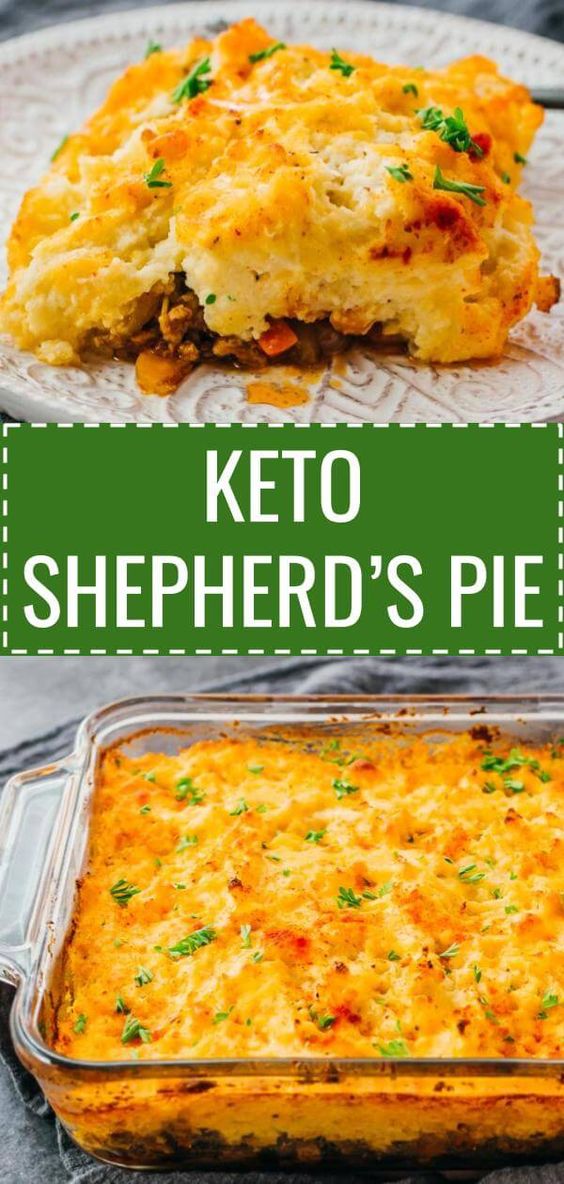 KETO SHEPHERD’S PIE (LOW CARB CAULIFLOWER MASH & MEAT CASSEROLE