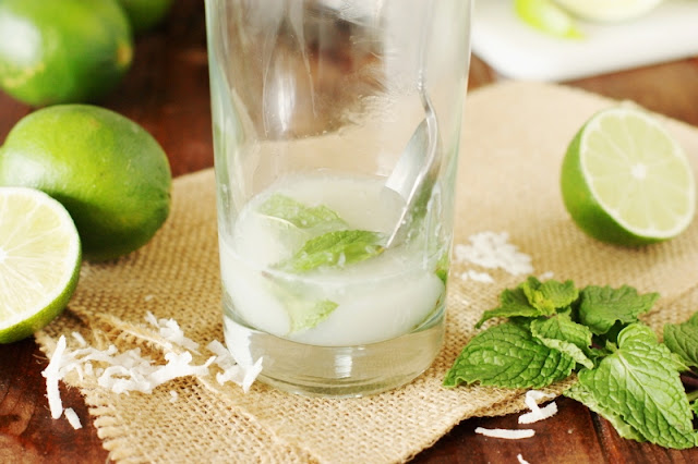 Coconut Mojito ~ Ditch the margaritas, and enjoy a refreshing Coconut Mojito for your Cinco de Mayo ... or any day ... sipping.  Such a delicious combination of fresh mint, lime, & coconut!   www.thekitchenismyplayground.com