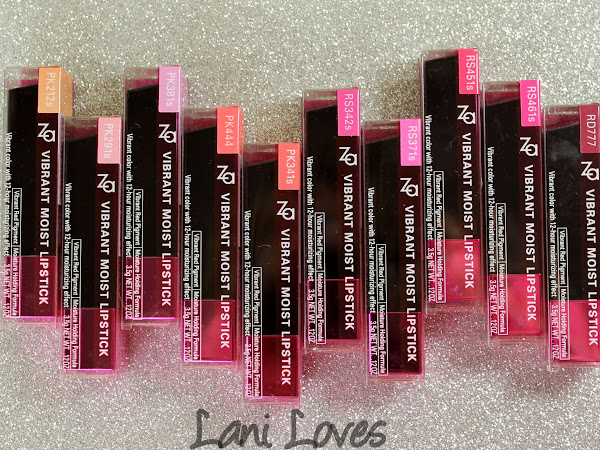 ZA Vibrant Moist Lipstick - Complete Collection Swatches & Review