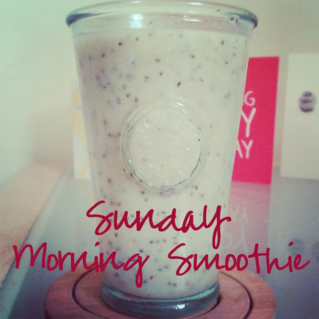 Sunday Morning Smoothie with chia seeds and coconut water