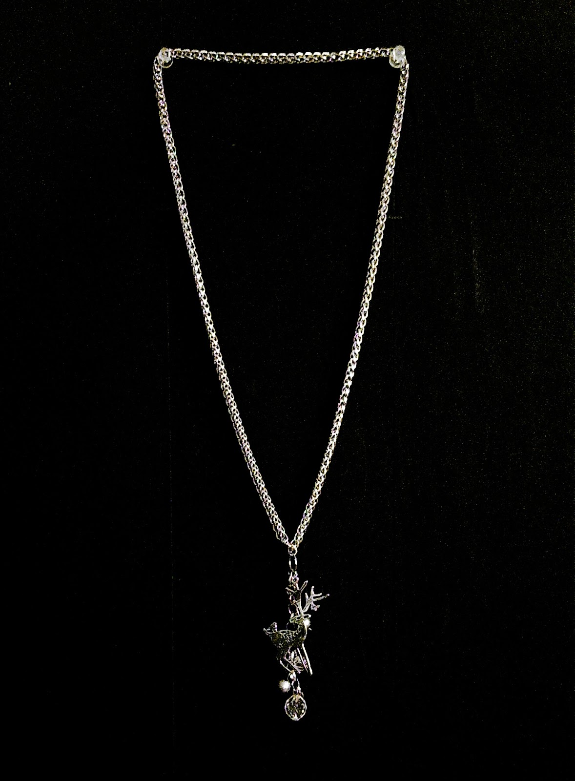 FotoBella Basic Grey Juniper Berry Deer Charm Necklace