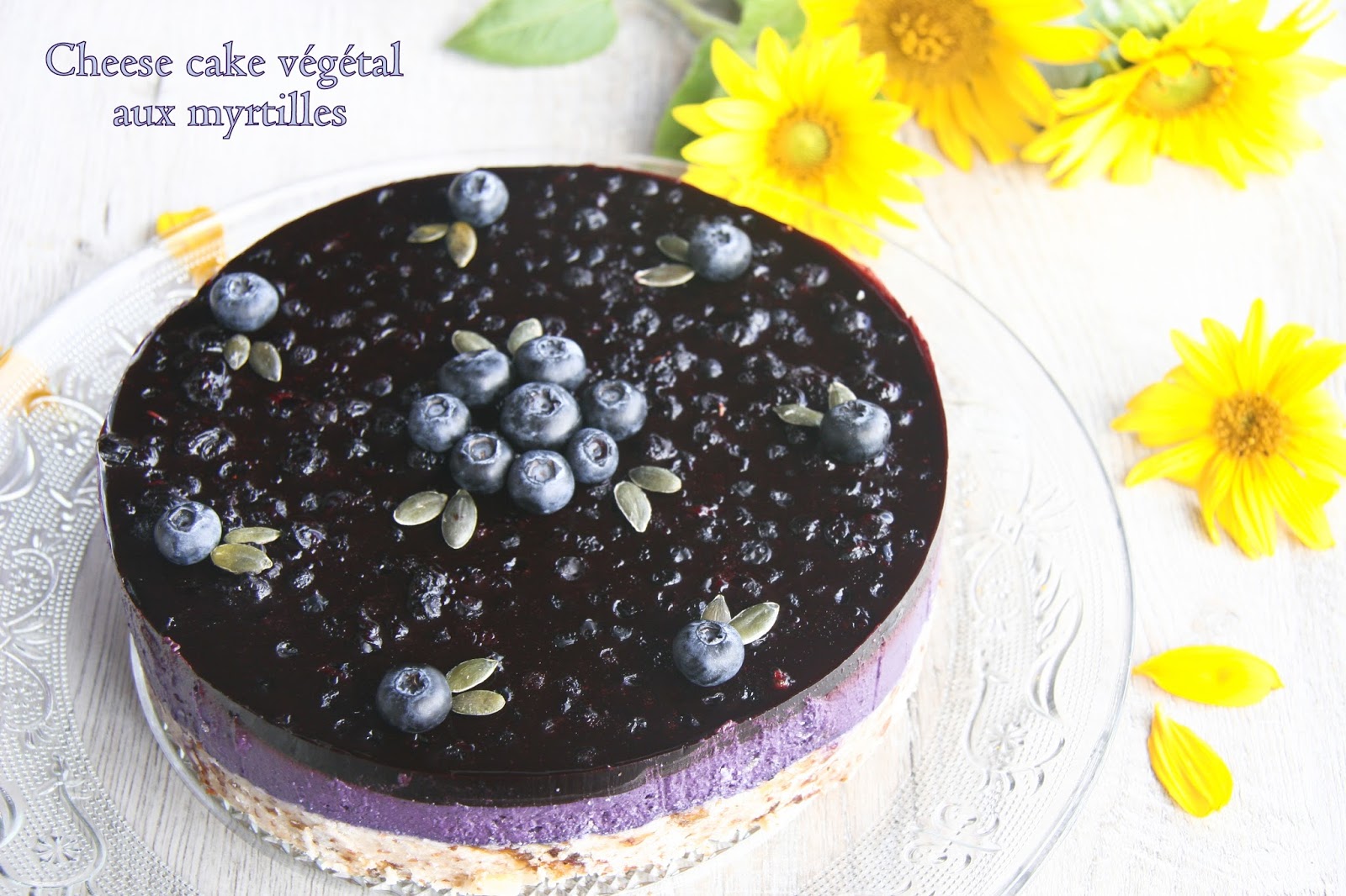 Cheese cake végétal aux myrtilles