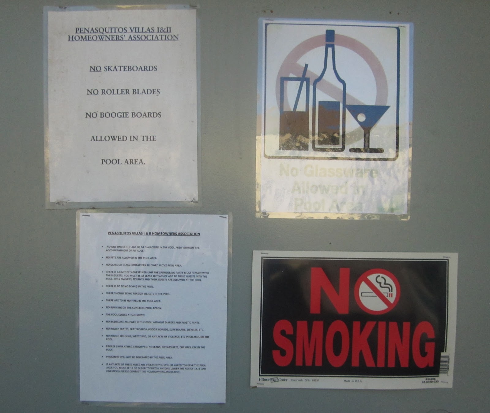 Peñasquitos Villas I & II Pool Rules