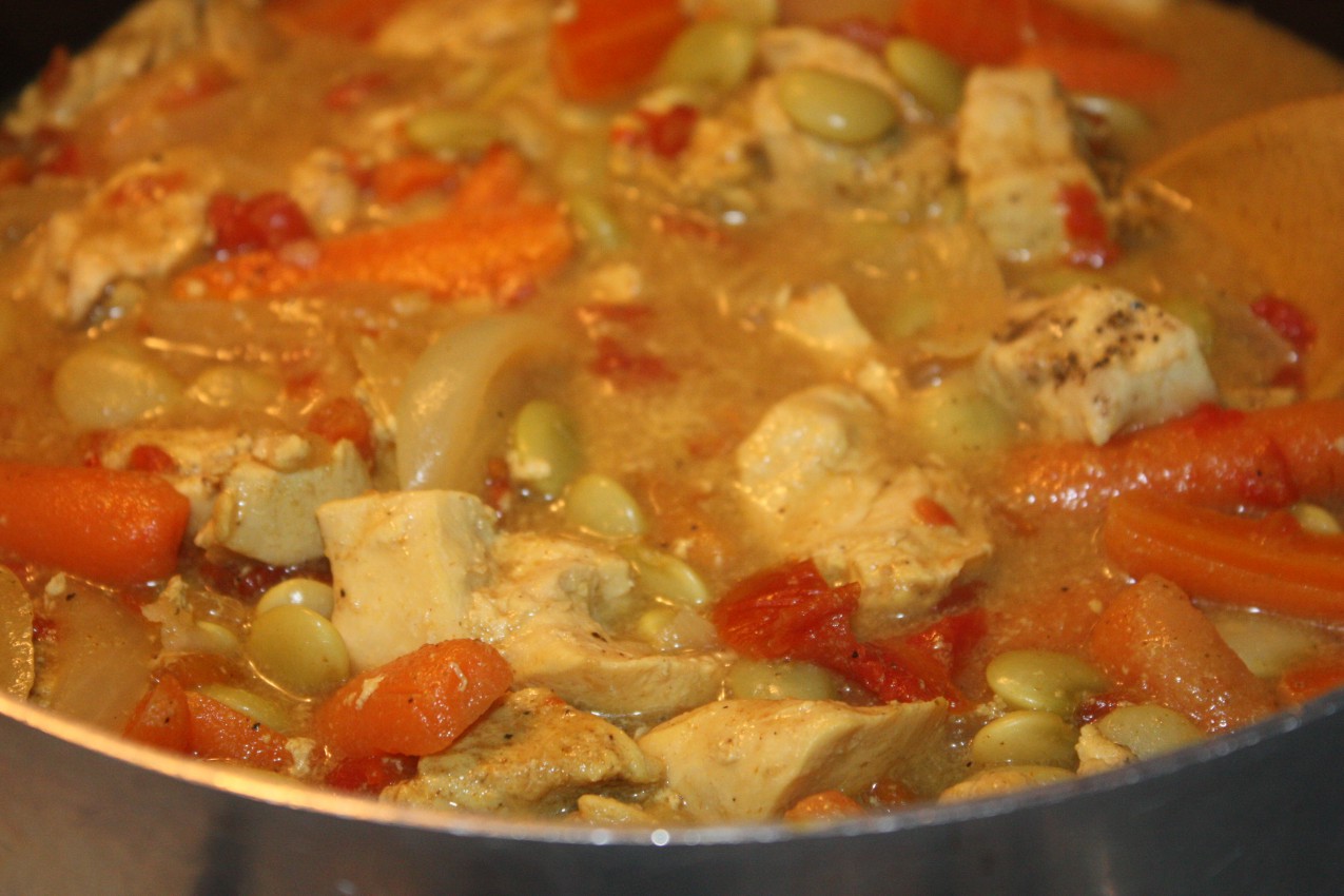 pass the peas, please chicken stew with coconut milk