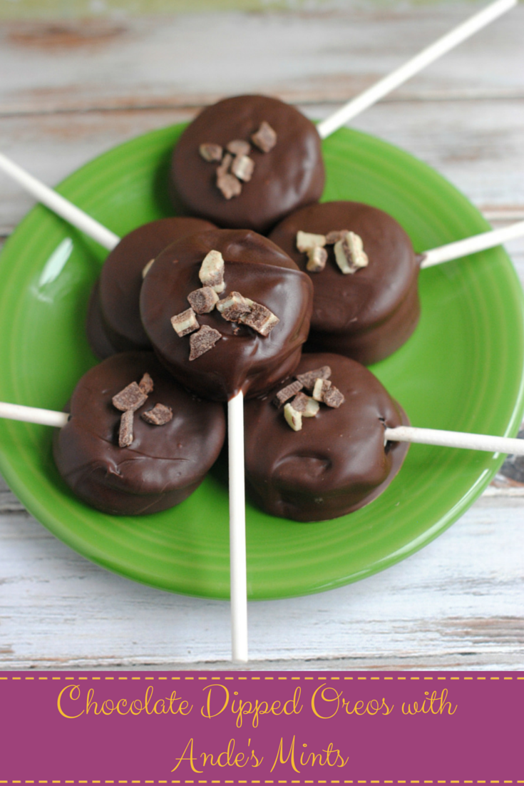 Chocolate Dipped Oreos with Ande’s Mints