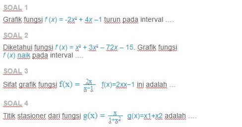 Contoh Soal Fungsi Naik dan Fungsi Turun - Materi Pendidikan Dasar, SMP ...