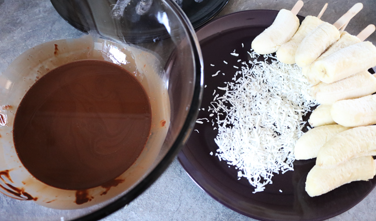 Dark Choc & Coconut Banana Pops recipe (Dairy-free & Vegan)