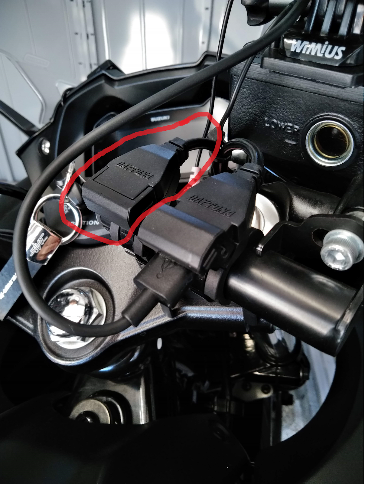 GSX250R エクスターカラー ETC、スマホホルダー、usbポート