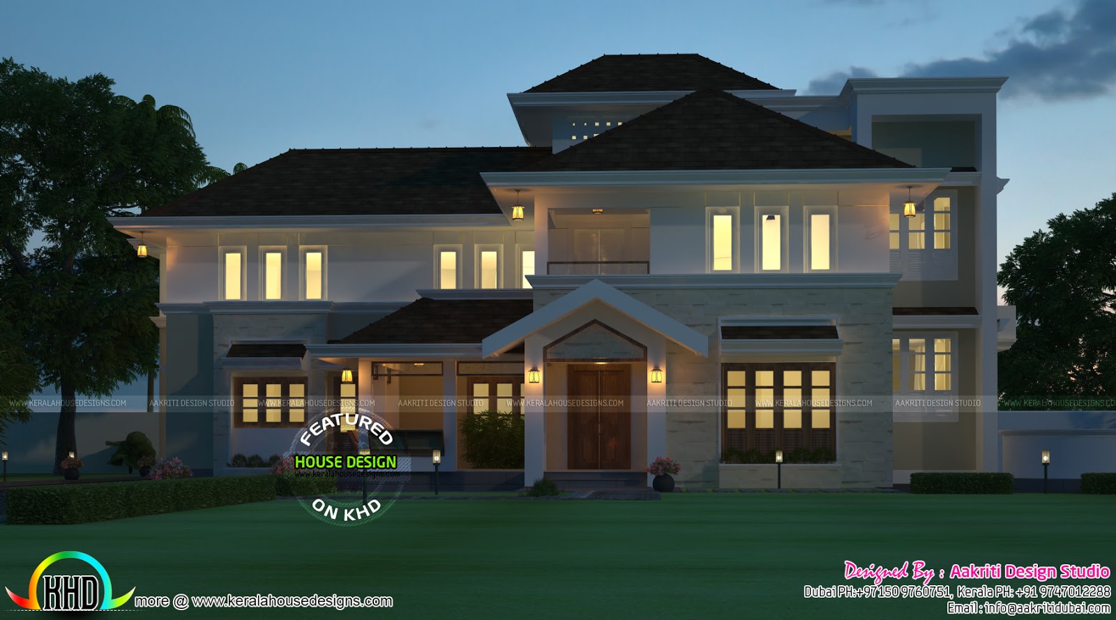 Traditional style luxury villa 4000 sqft Kerala home design and