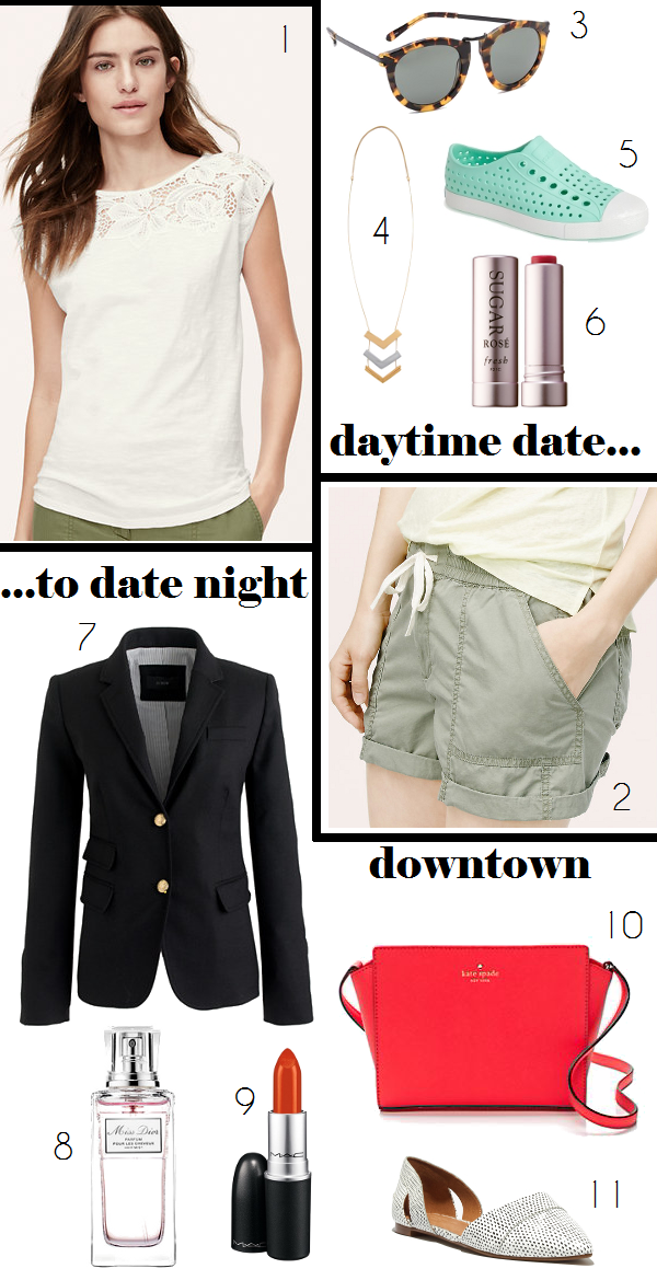How to transition a date look from afternoon fun in the sun to an evening downtown