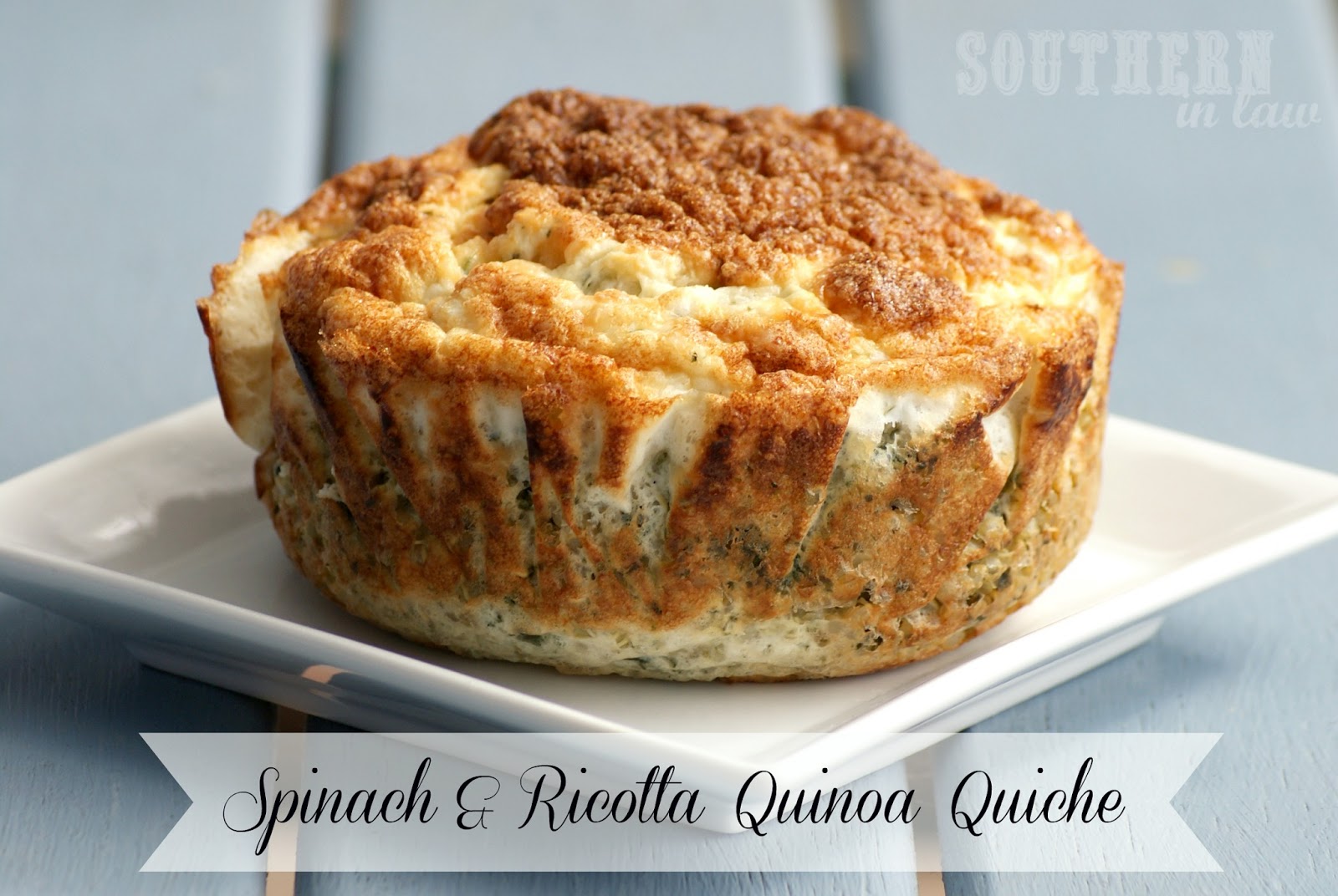 Southern In Law: Recipe: Crustless Spinach and Ricotta Quinoa Quiche