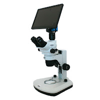 High definition digital stereo zoom microscope with LED illumination.