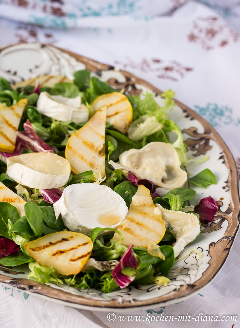 Salat mit Ziegenkäse und gebratenen Birnen | Kochen mit Diana